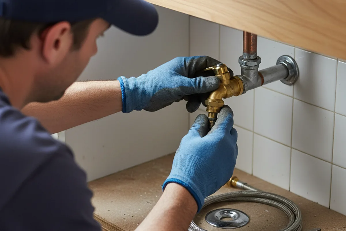 Shutoff valve and fitting work during Emergency Plumbing in Kohler